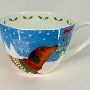 "Festive Dachshund Delight" Bone China Holiday Edition! Portobello by Design Mug